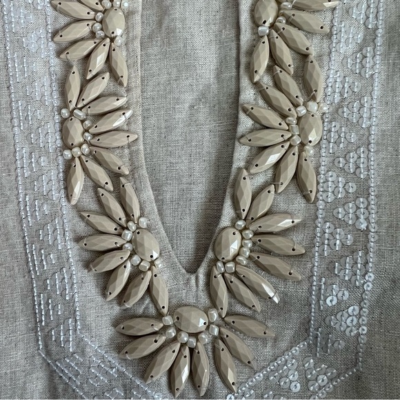 KATE HILL Linen Tan Tunic Top Medium Petite - Picture 5 of 7